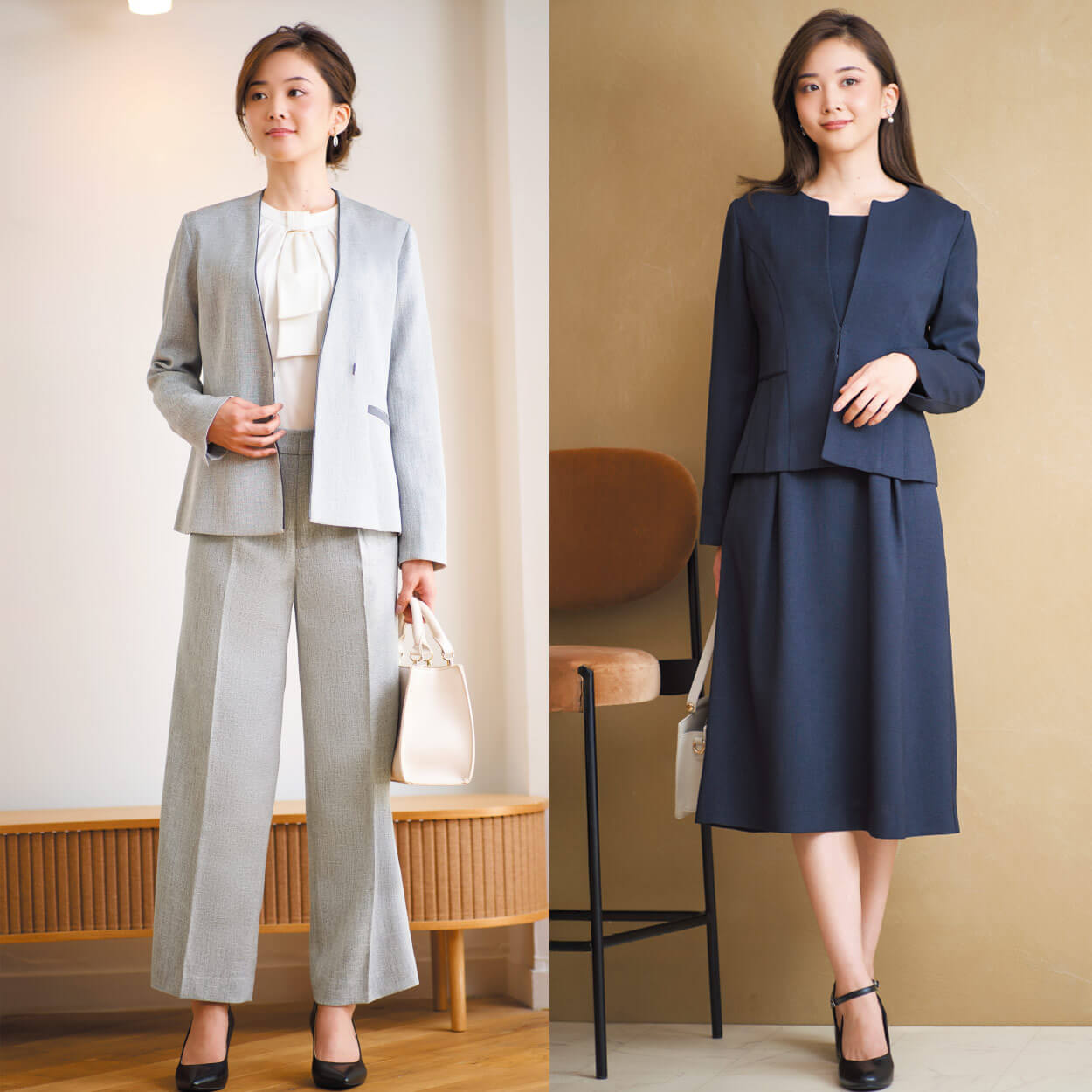 ツイード タックワンピース ベルト付き レディス ESPRITMUR(エスプリ