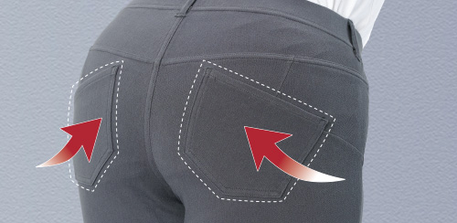 股ずれ軽減ニットレギンスパンツ お尻ポケット部分