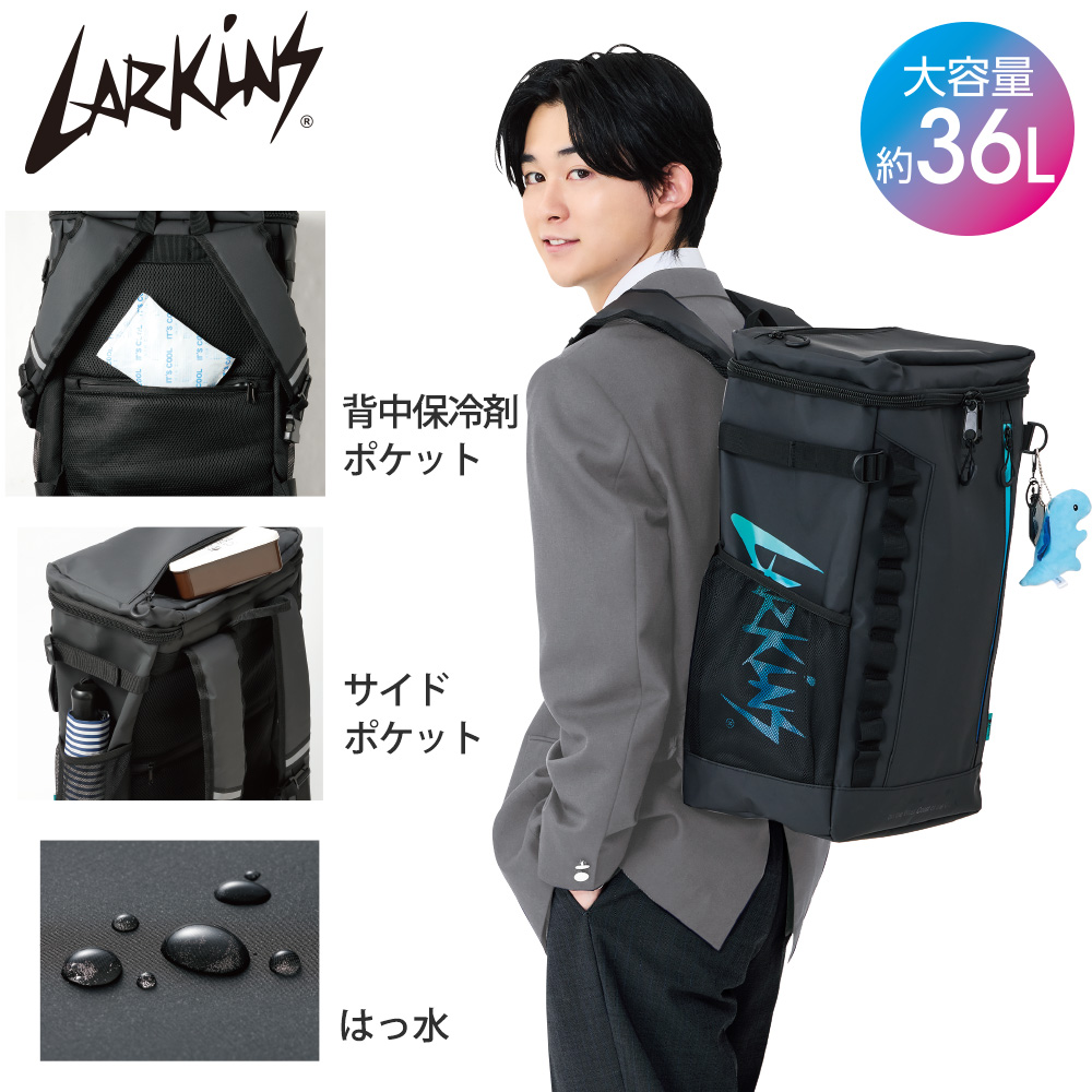 LARKiNS(ラーキンス) ボックスリュック — 開口部が大きく出し入れしやすい、ショルダーパッドで肩の負担を軽減