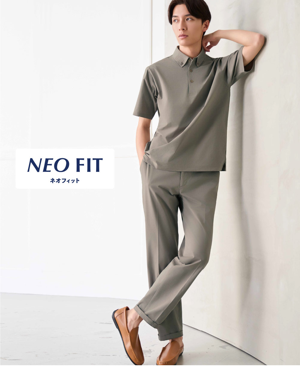 NEO FIT ジャガードメッシュポロシャツ メンズ