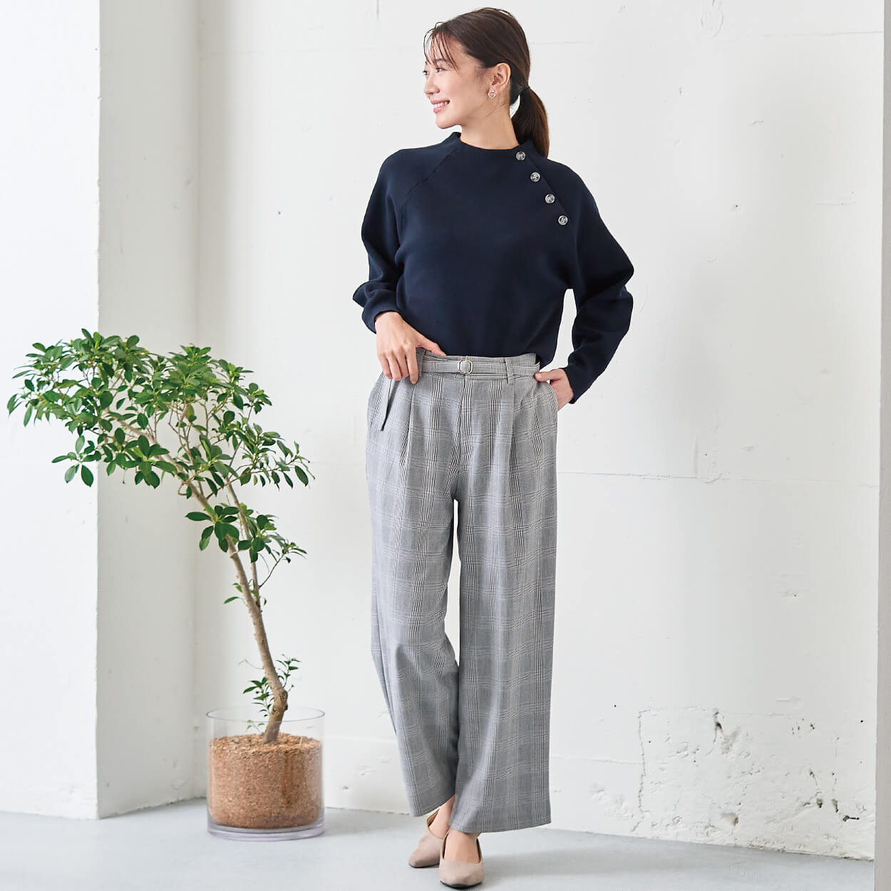 ストレッチワイドパンツ レディス ESSEME(エシーム) 5385513 | イオン