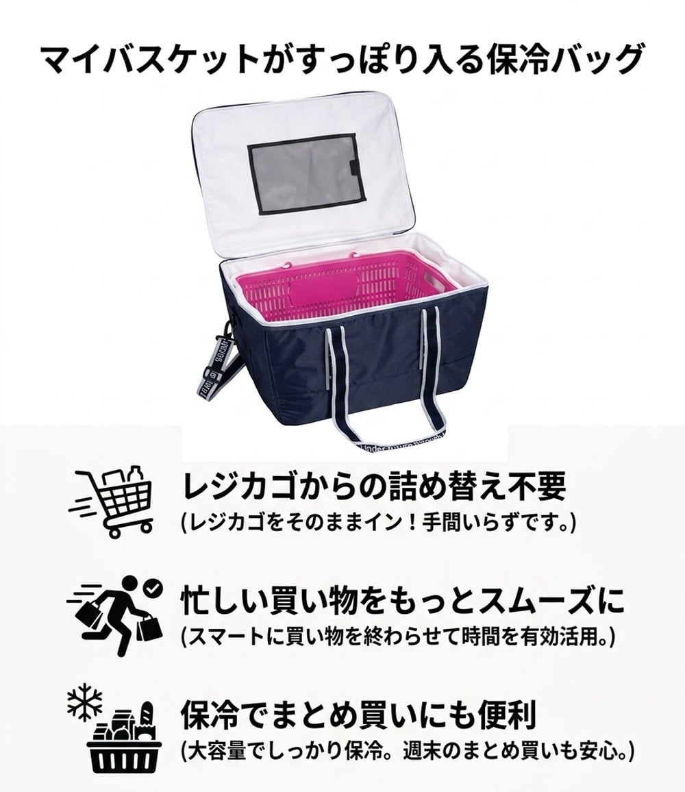 トップバリュ マイバスケットがすっぽり入る保冷バッグ