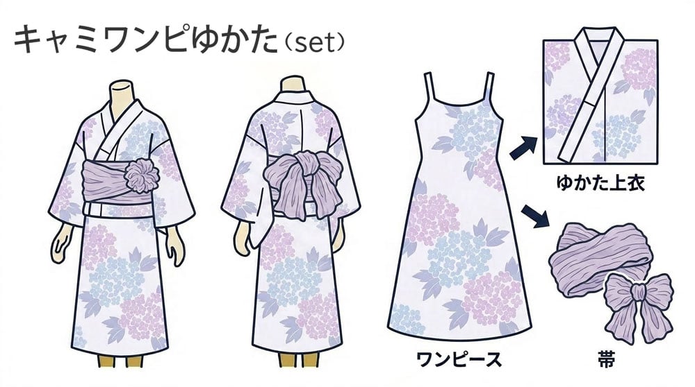 キャミワンピゆかた セット内容