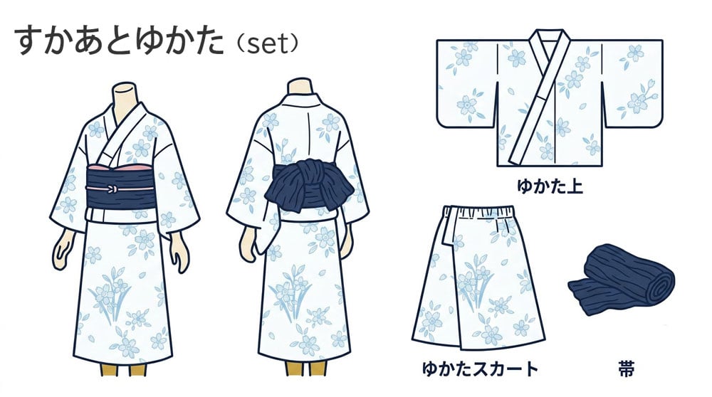 スカートゆかた セット内容
