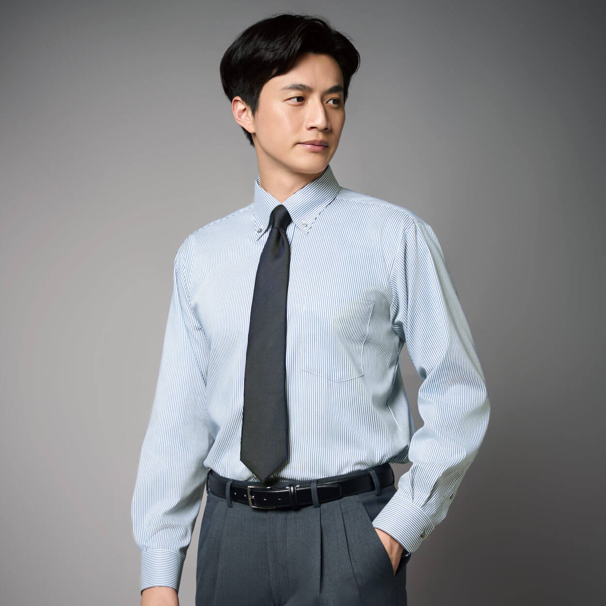 Tern ドレスシャツ ボタンダウン 形態安定ストレッチ メンズ