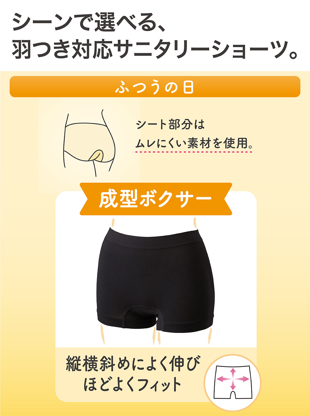サニタリーショーツふつうの日 成型ボクサー レディス トップバリュ