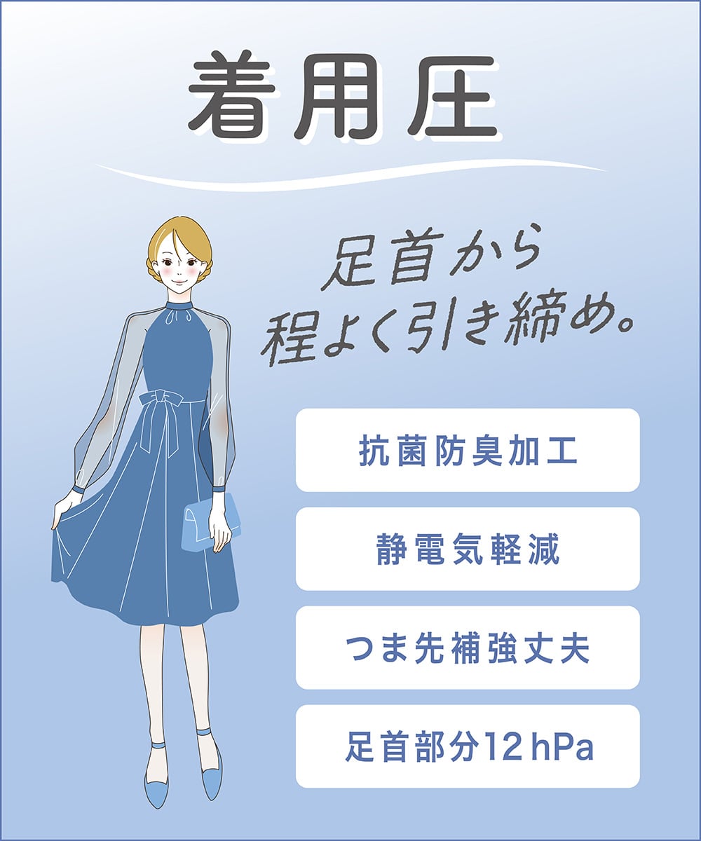 丈夫 着用圧 足首から程よく引き締め。